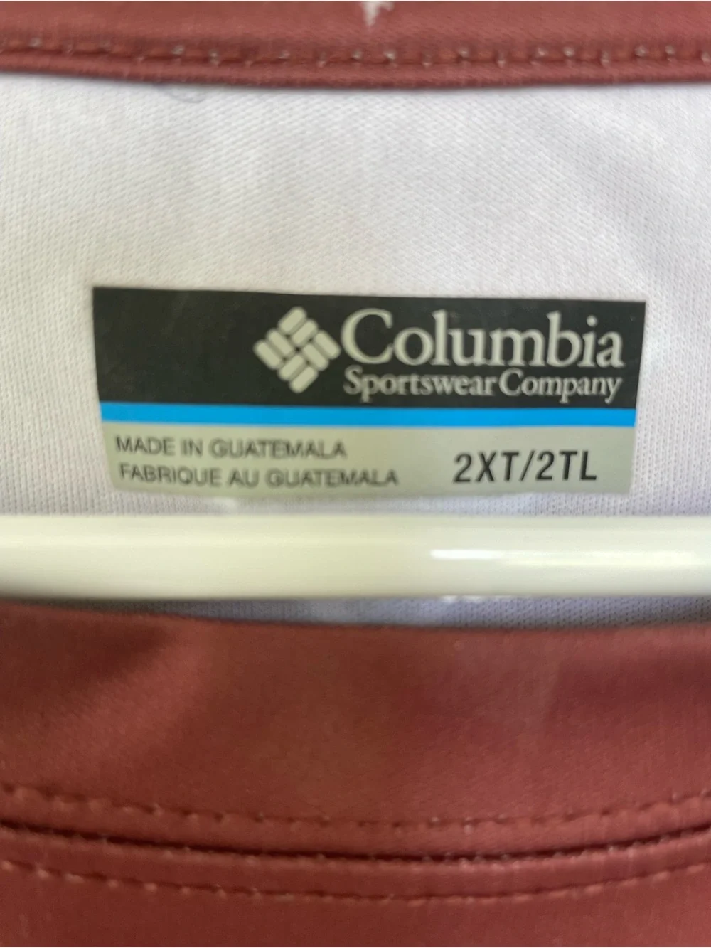 Columbia White Dog Silhouette Flag long sleeve UPF - dark red 2XL